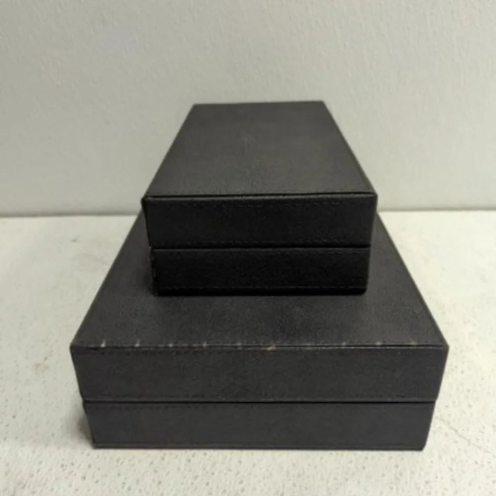 Black Jewelry Organizer Box with Gold Accent - Sleek Storage